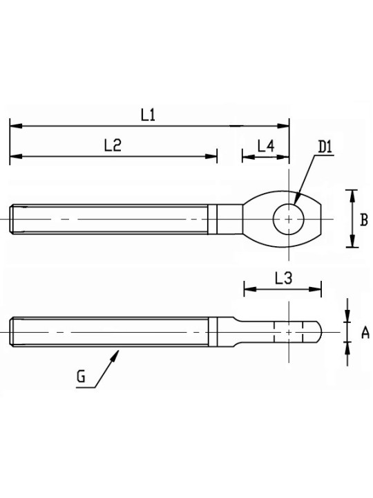 left threaded eye