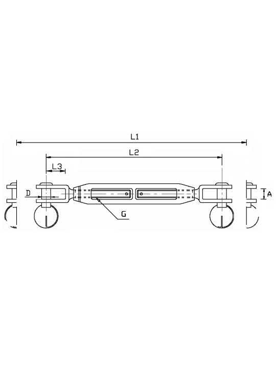 open turnbuckle fixed fork