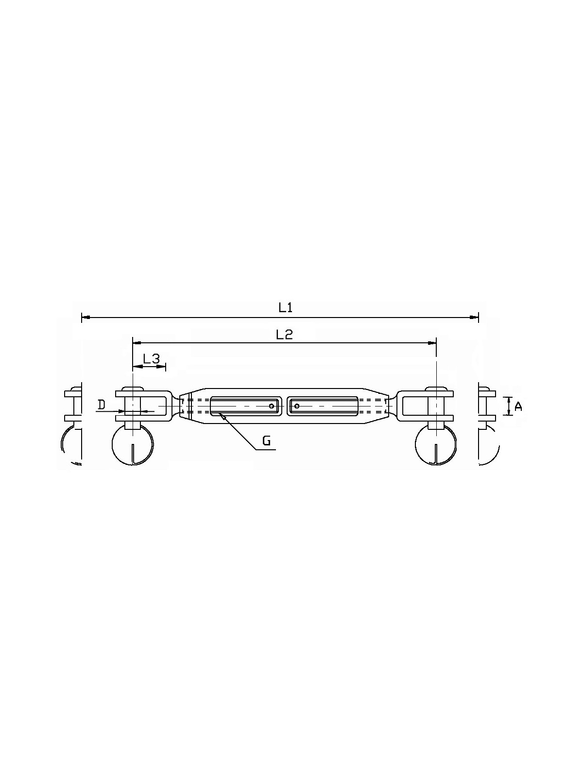 open turnbuckle fixed fork