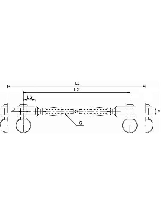 stainless steel closed turnbuckle