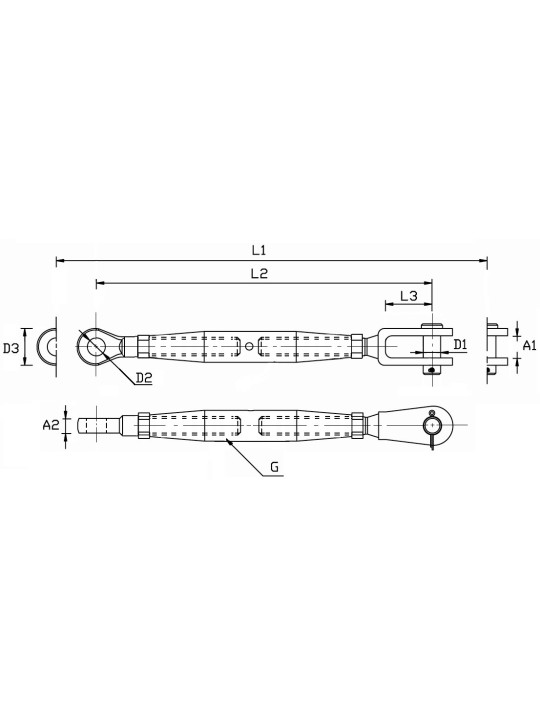closed turnbuckle I fixed fork