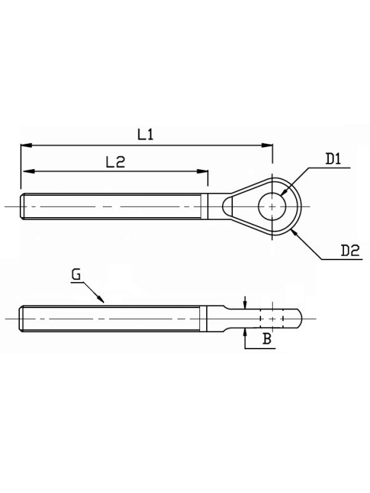 Oeil fileté inox métrique gauche pas cher chez Inox System