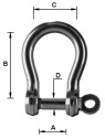 Forged stainless steel lyre shackle