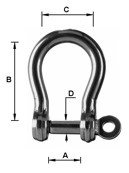 Forged stainless steel lyre shackle