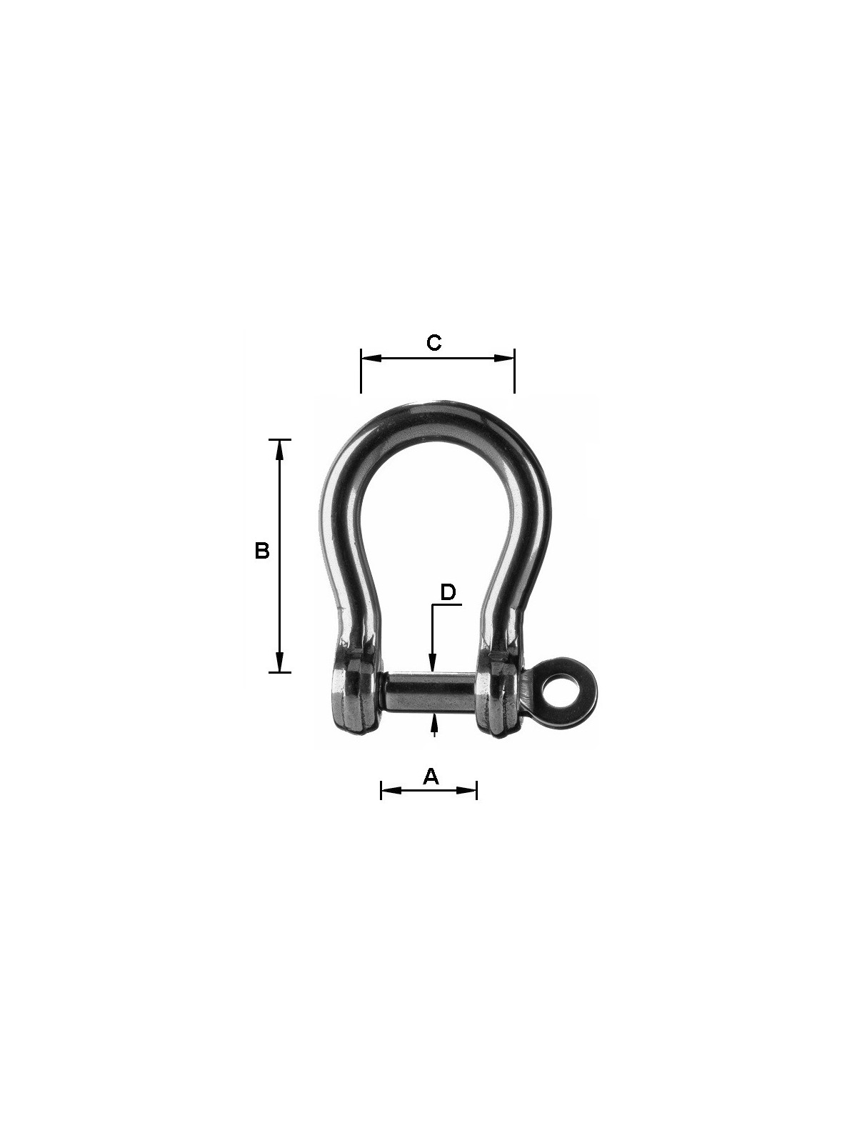 Forged stainless steel lyre shackle