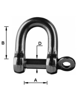 Grillete recto - inox forjado