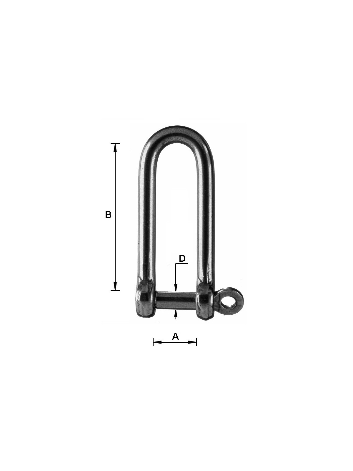 Manille inox forgée longue "standard"