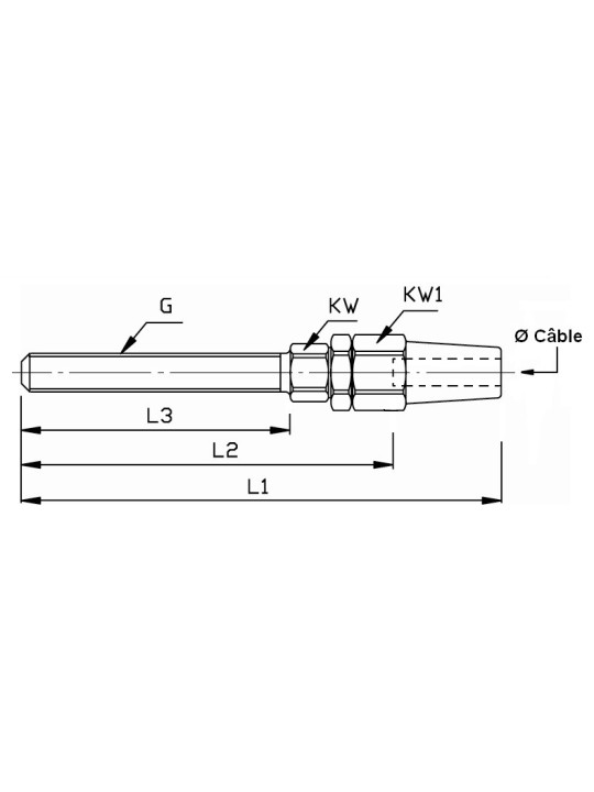 swageless threaded terminal