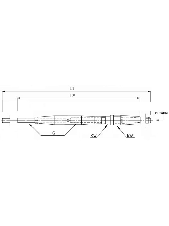 closed turnbuckle threaded rod