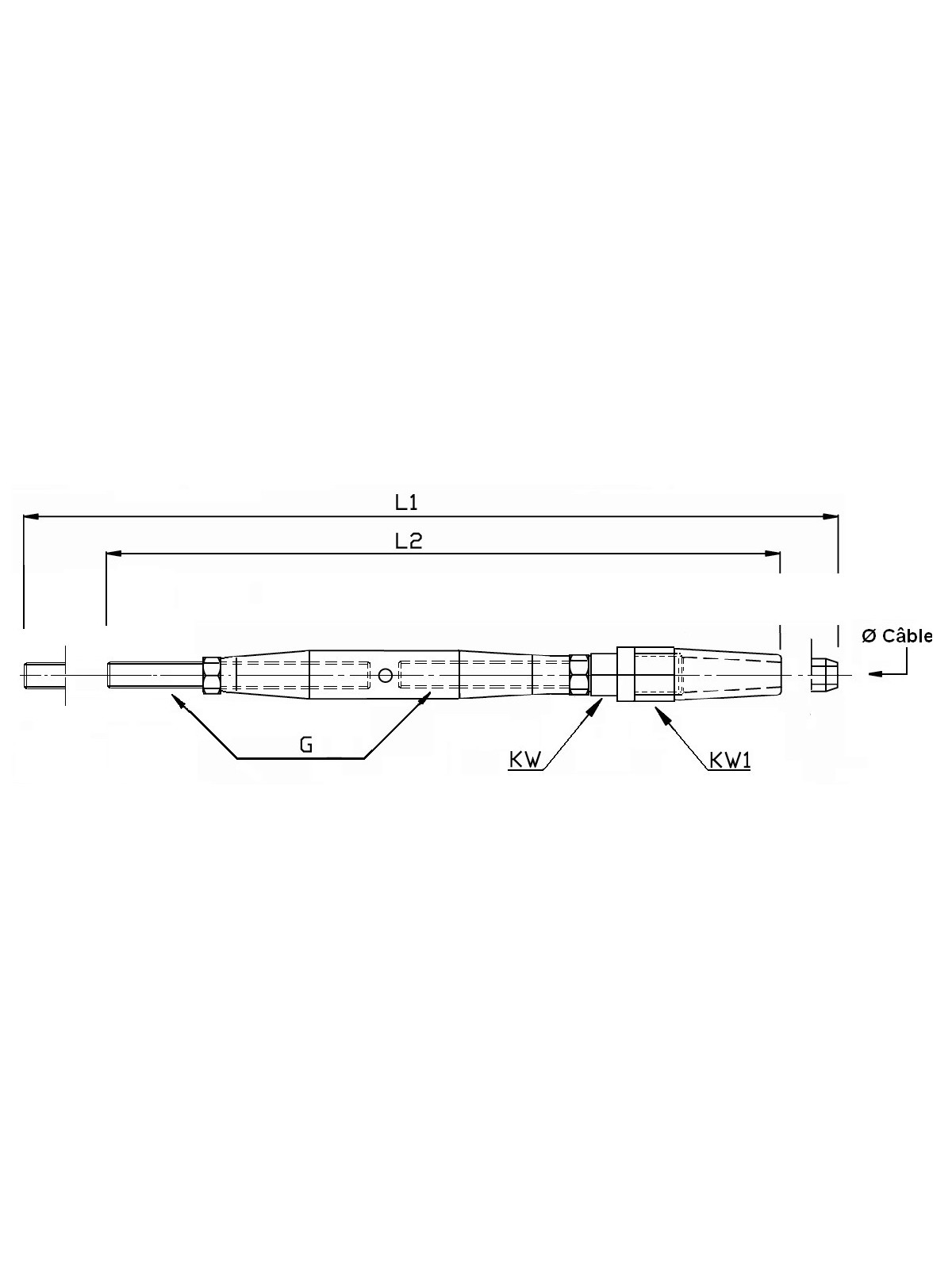 closed turnbuckle threaded rod