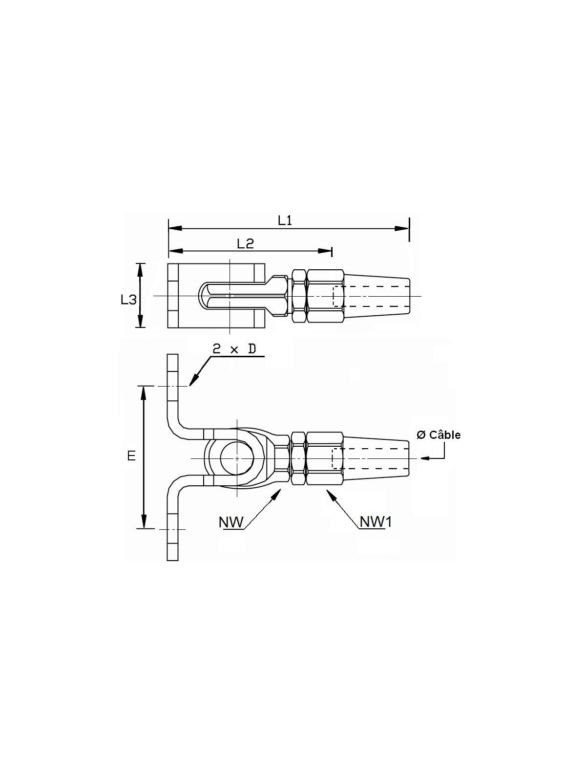 swageless hasp terminal