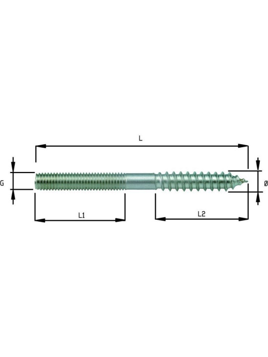 combined wood screw and metric thread