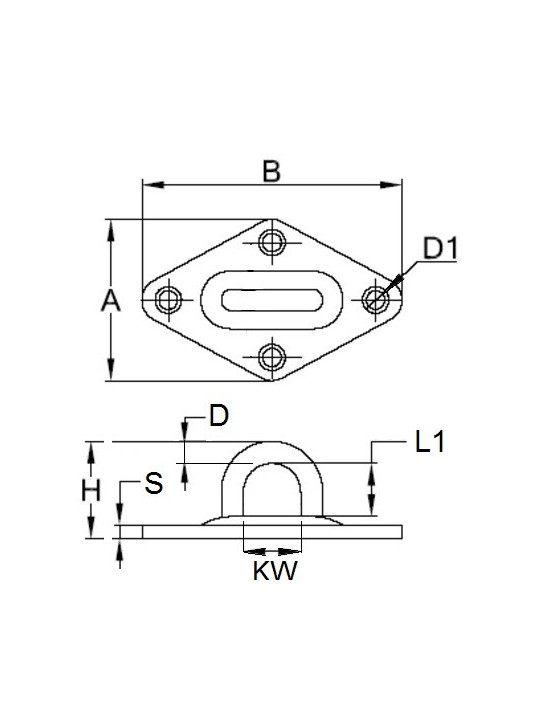 A4 stainless steel hasp plate