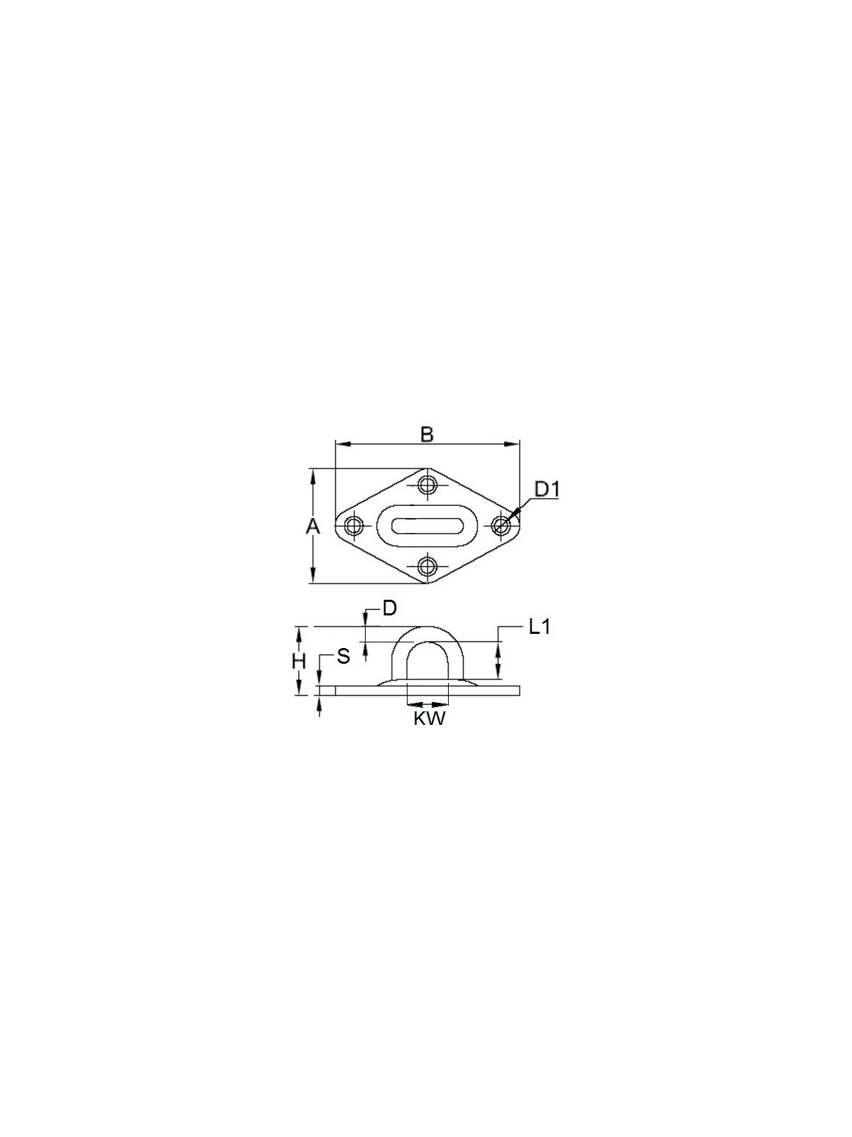 A4 stainless steel hasp plate